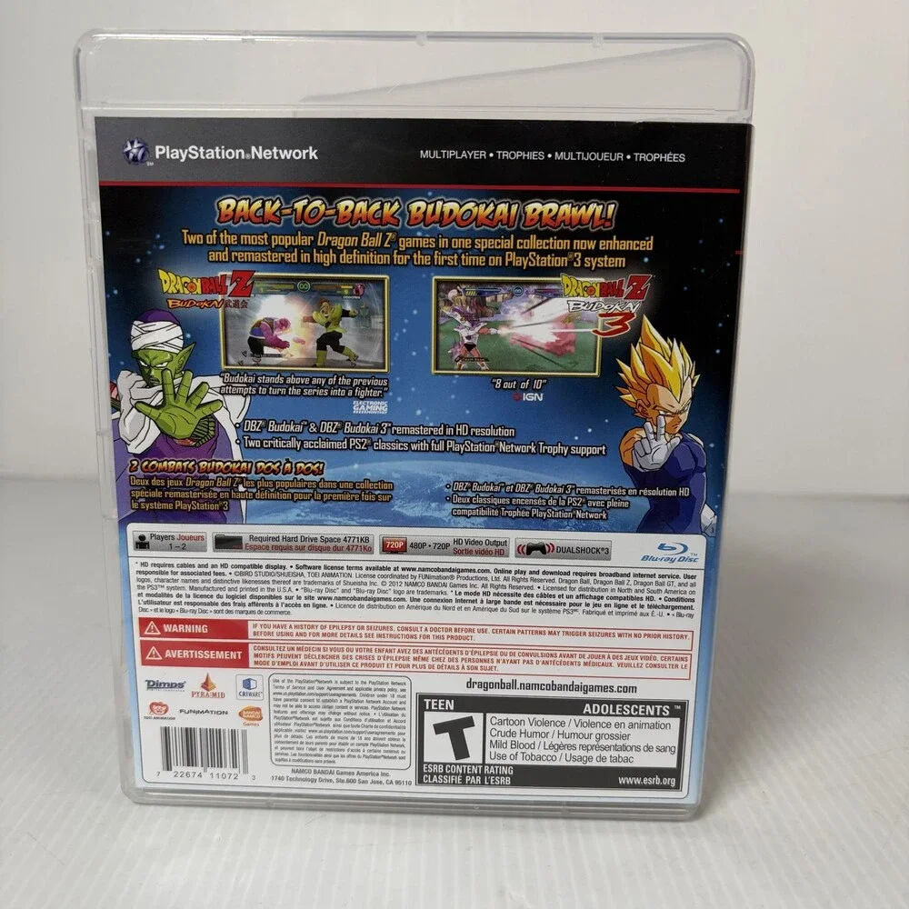 Dragon Ball Z Budokai HD Collection Sony PlayStation 3 PS3 Fighting Game